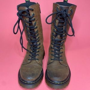 DR MARTEN LUANA TALL BROWN SOFT LEATHER BOOTS